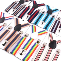 new adjustable kids suspenders elastic striped suspender candy color children braces wedding accessories girls boys straps