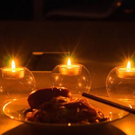 

Europe style Crystal Glass Candle Holder Romantic Wedding Bar Party Home Decor Candlestick New round hollow glass candle holder