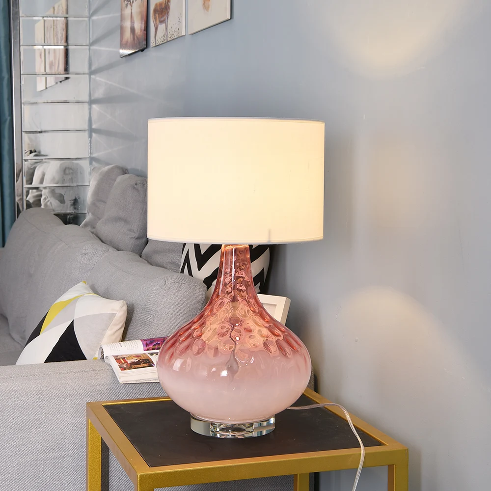 Розовая кристаллическая настольная лампа Светодиодная для Спальня Гостиная 220v