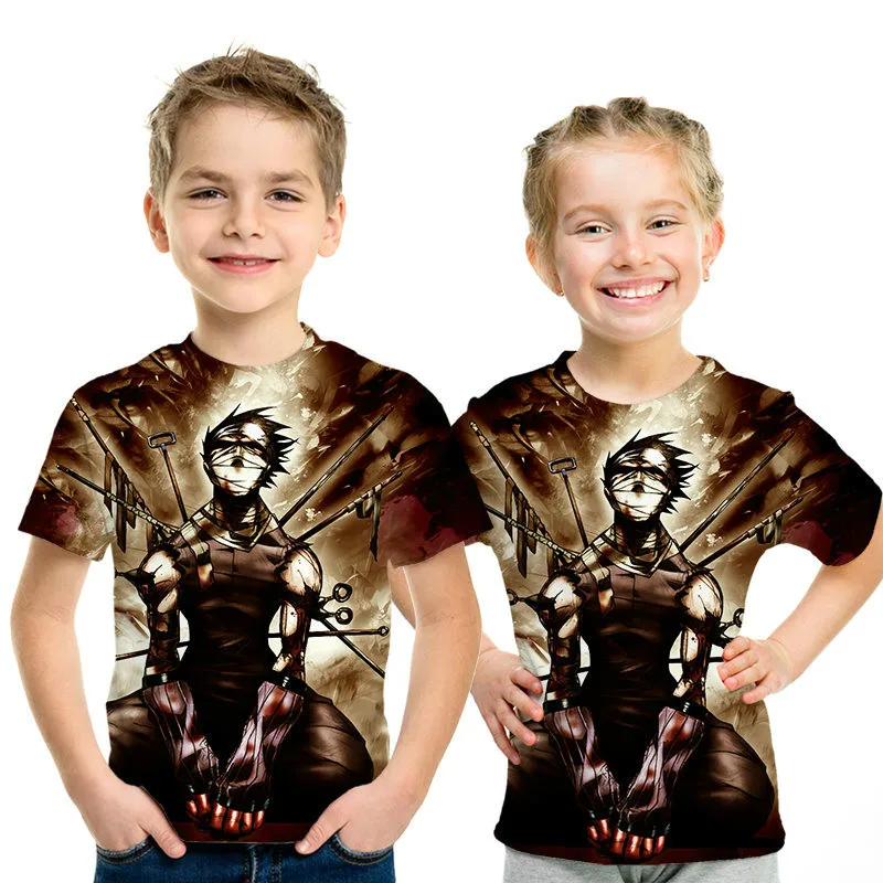 

2021 summer new style boys and girls animation clothing street fashion tops 3D printing cartoon animation fashion cute T-shirts