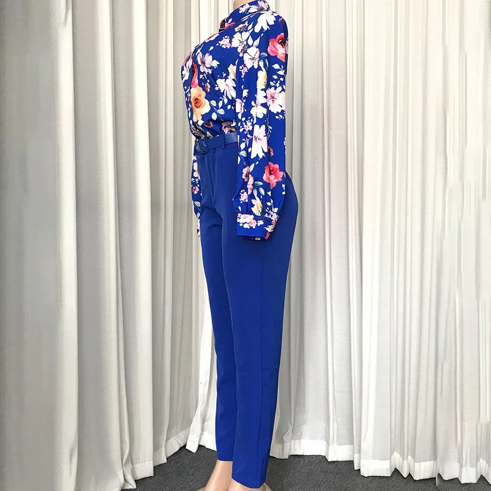 Винтажный Женский комплект из 2 предметов осень 2020 Африканский топ и брюки блузка