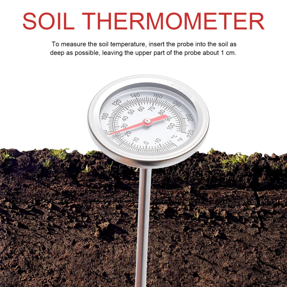 

1pc Probe Compost Stainless Steel Temperature Gauge Measuring Tool