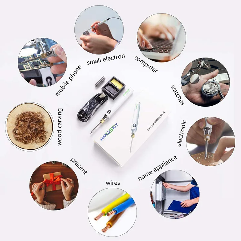 Новый Электрический паяльник 5 в 8 Вт с питанием от USB ручка сварочный пистолет