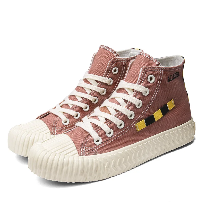 Парусиновая обувь с высоким берцем Женская Осенняя в Корейском стиле новые