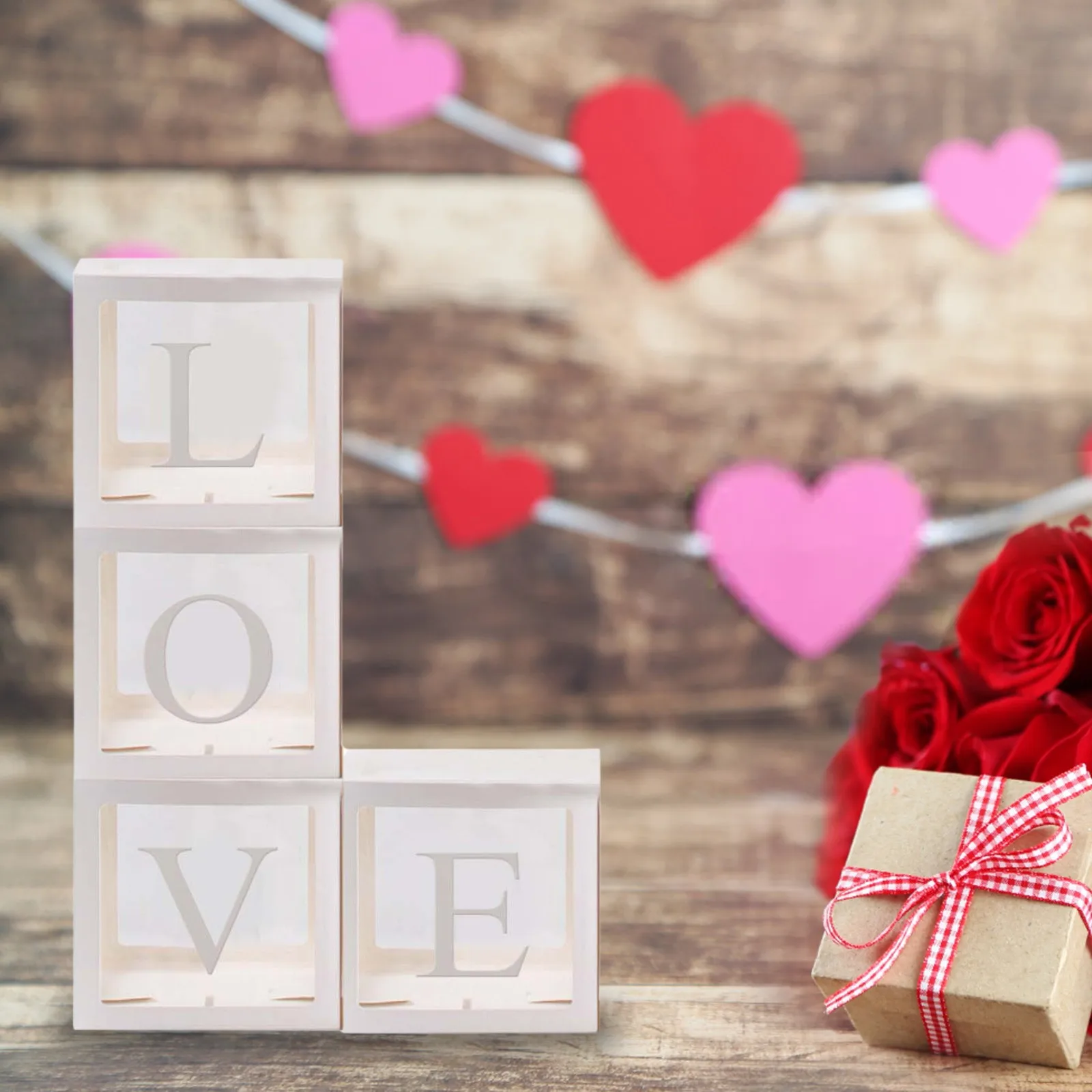 

White Letter Transparent Boxes Wedding Baby Shower Party Confession Birthday Decoration DIY Scene Arrangement Balloon Gift Box