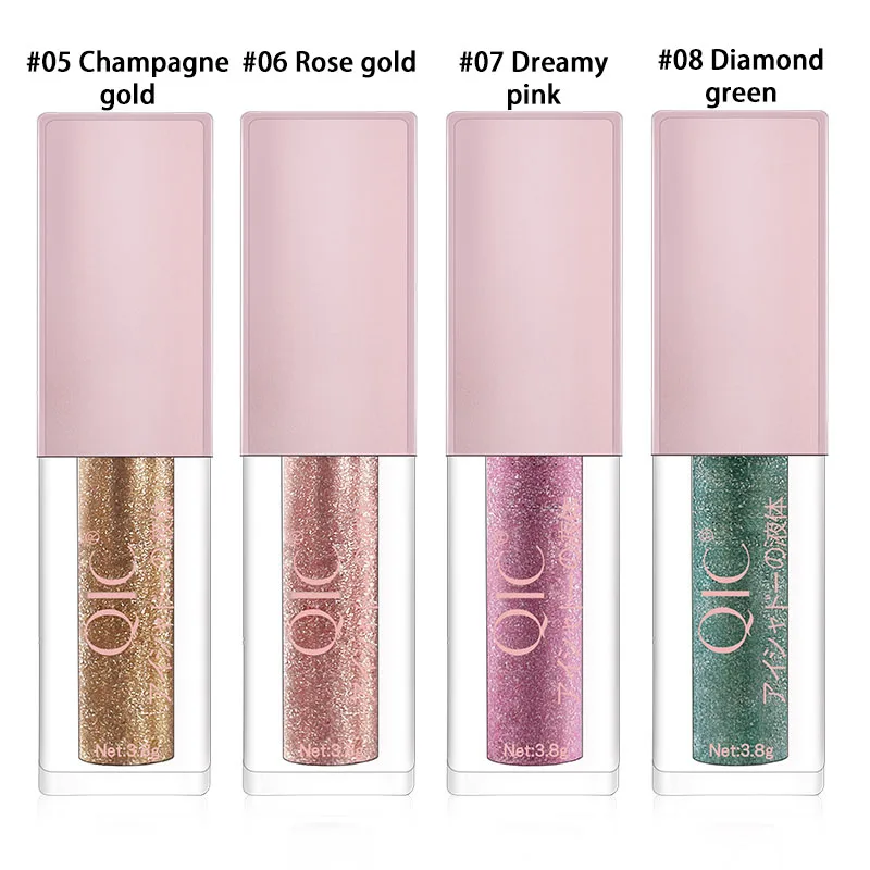 QIC Brand 8 Colors Liquid Eye Shadow Waterproof Colorful Shiny Sequins Metal Tint And Dry Quickly Long Lasting |