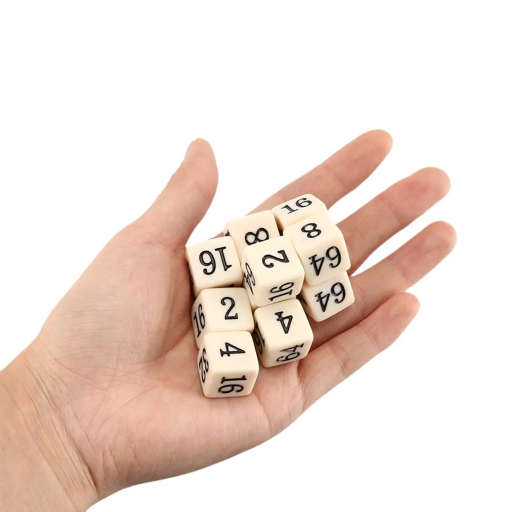 10 шт. непрозрачные шестисторонние несколько игральных костей для TRPG вечерние