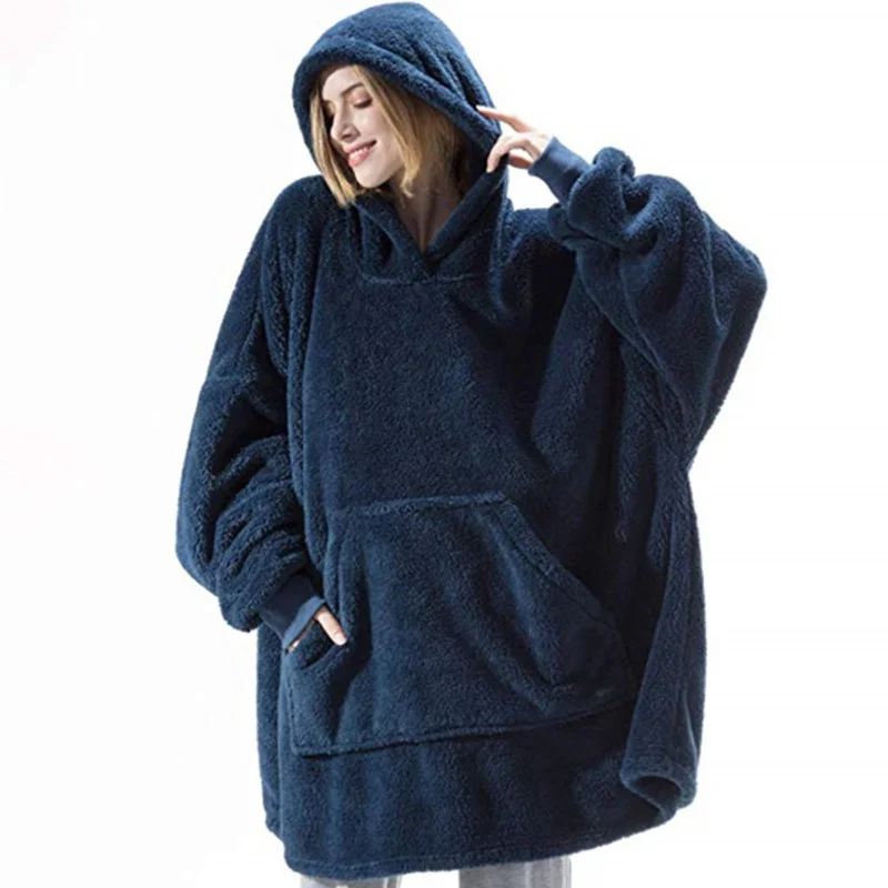 

2021 Soft Plush Women Sweatshirt Plain Womens Hoodies Blanket Pajamas Oversized Home Hoodie Moletom Sudadera Mujer Gothic Coat