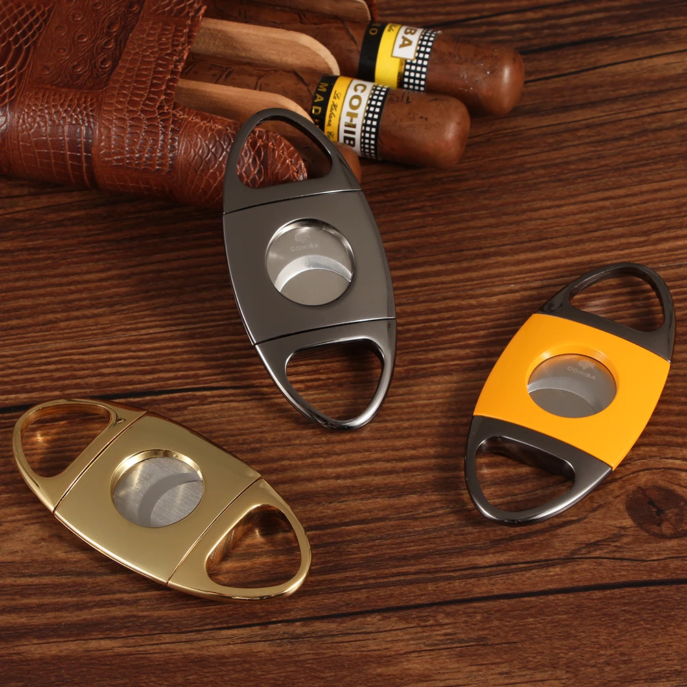 COHIBA двойные лезвия из нержавеющей стали резак для сигар карманные гаджеты Zigarre