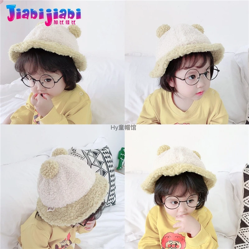 Шапка ведро для малышей плюшевая теплая зимняя шапка маленьких мальчиков и