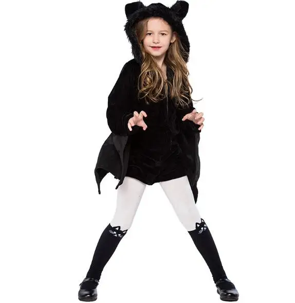 Детский черный костюм летучая мышь для девочек подростков| |
