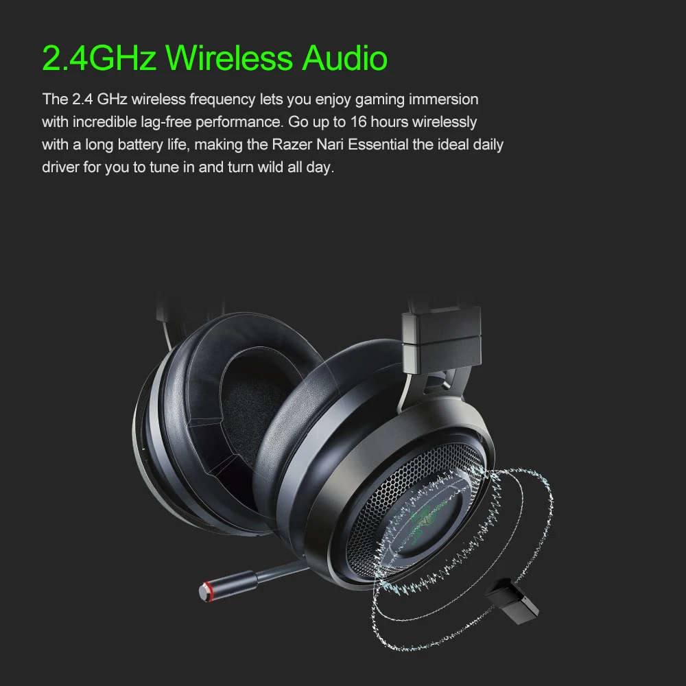Беспроводная игровая гарнитура Razer Nari Essential наушники с THX Space Audio охлаждающие