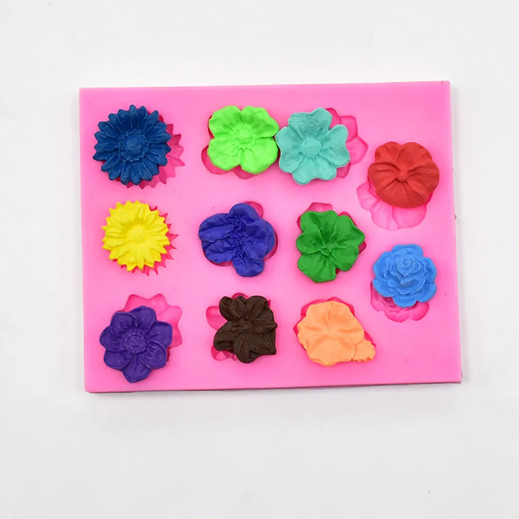 3D роза с рисунком &quotПодсолнух&quot изделия из сахара форма для торта DIY вечерние