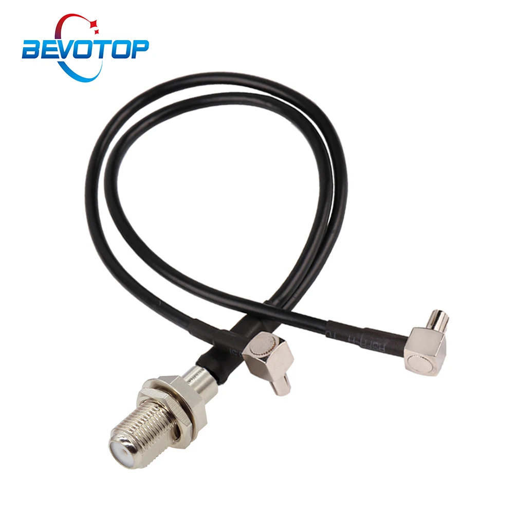 

3G/4G Antenna Extension Cable F Female to 2x TS9 Male Right Angle Cable Y Type TS9 F Splitter Combiner RG174 Jumper Pigtail 15CM