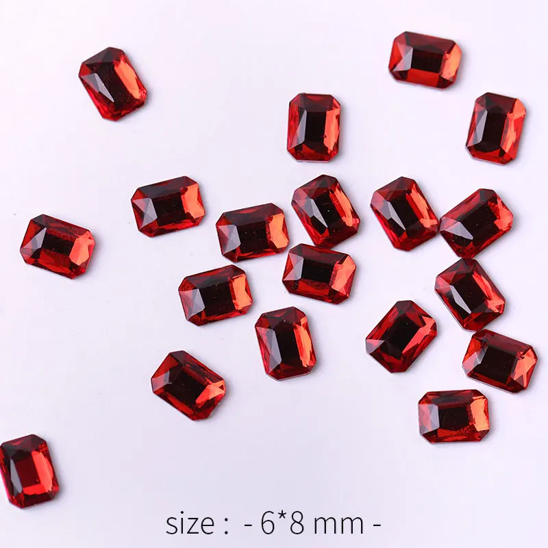 

10 Pieces Nail Rhinestone Rectangle Flat Back Crystal Shiny 3D Rhinestone Gemstone Manicure Nail Art Decoration Charms Jewelry