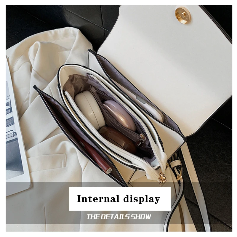 

Fansiman Women Shoulder Bags Flap Pu Leather Luxury Women's Handbags 2021New Designer Messenger Bag Ladies Crossbody Bag Chains