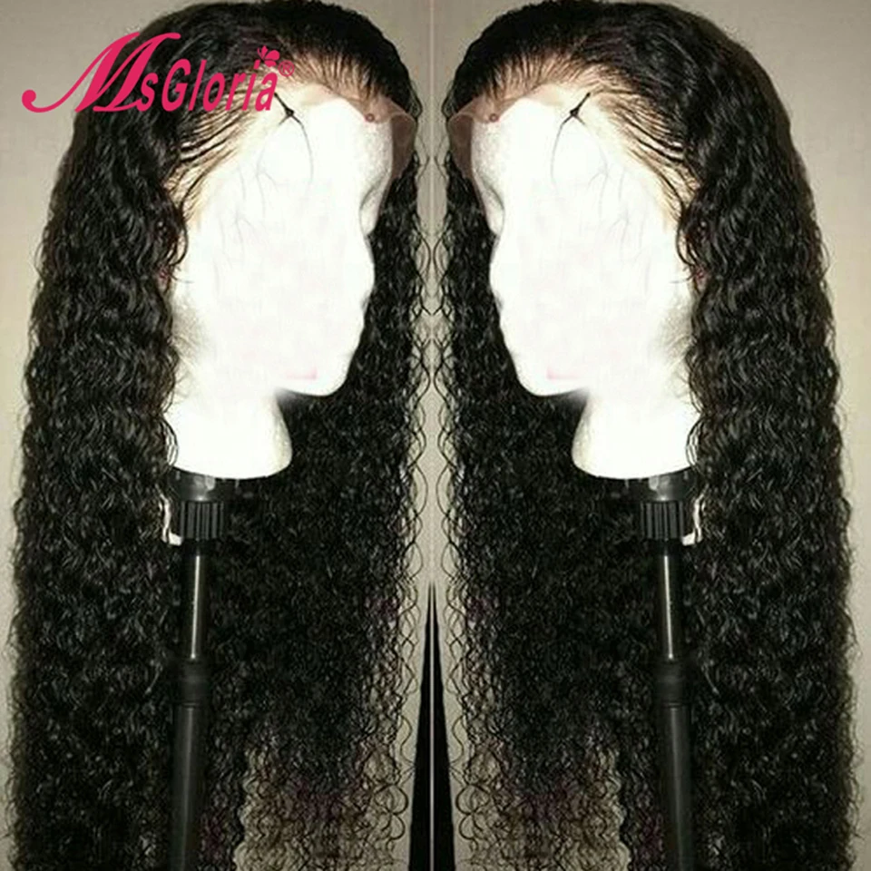 Парики из натуральных волос на кружевной основе бразильские волосы Remy кудрявые