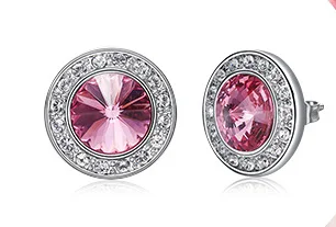 

UXN305 925 Pure Silver Earrings Crystal Form Girl Earrings Wedding Birthday Gifts