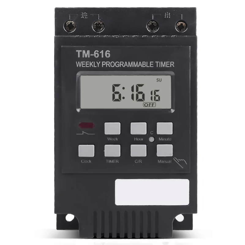 TM616 30A AC 220V недельный программируемый цифровой ЖК дисплей Дисплей реле времени