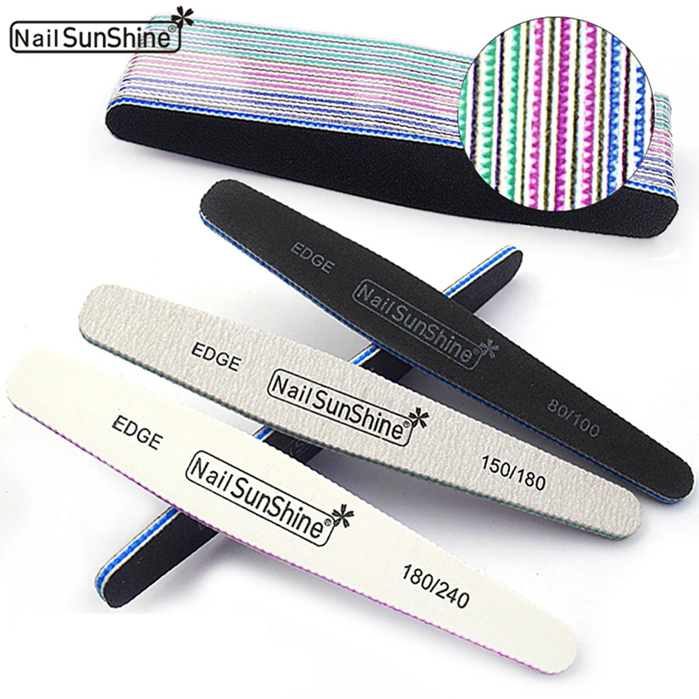 1 шт. Портативный Профессиональный двухсторонний пилки для ногтей шлифовальный