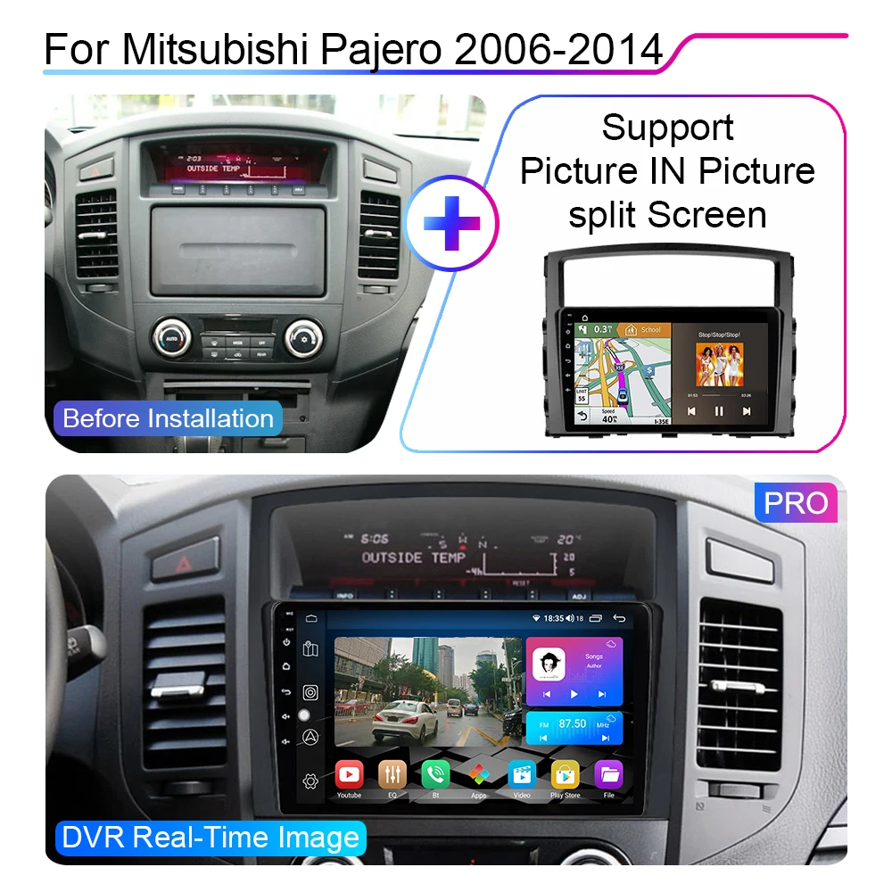 Автомобильная Мультимедийная система XIMA pro 8 ядер Android 10 DSP gps для Mitsubishi Pajero V80 4 2006 -