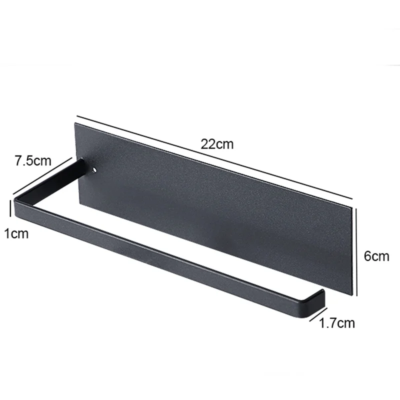 

Kitchen Paper Roll Towel Holder Black Towel Rail Paper Towel Hanger Wall Mount Roll Cabinet Bathroom towel holder