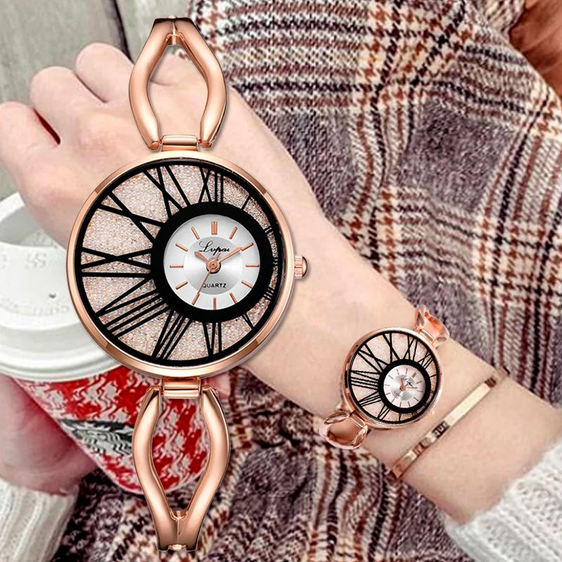 

2020 Ladies Watches Fashion Luxury Crystal Bracelet Watch Women Rose Gold Watches Quartz Wristwtaches Clock Relogio Feminino