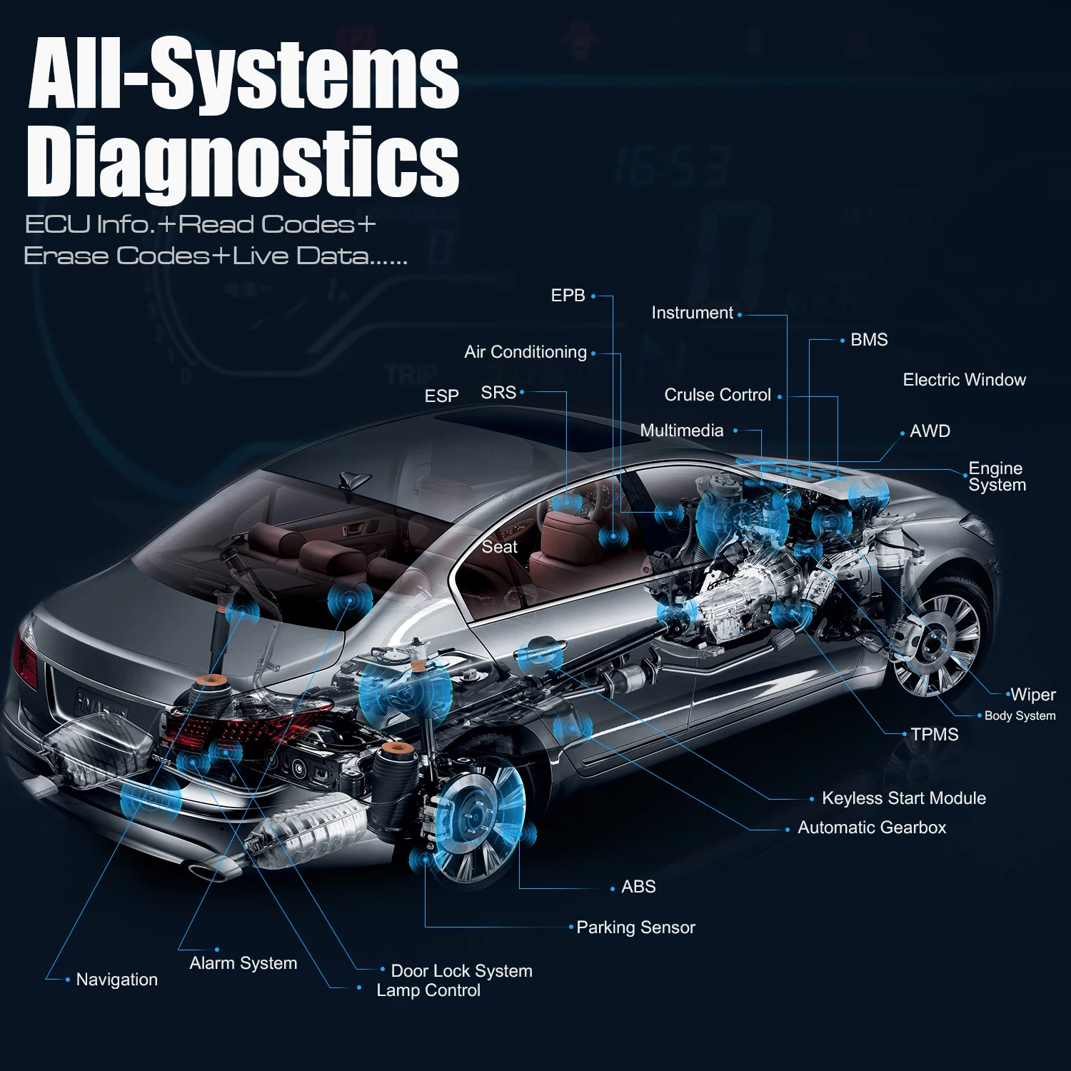 Autel MaxiCOM MK808BT OBD2 диагностика авто сканер диагностический инструмент