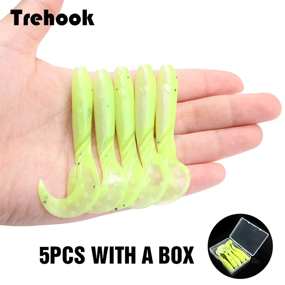 TREHOOK 5 шт./лот мягкие приманки для рыбалки Shad 7 см 2,4 г Easy Shiner силиконовая приманка искусственная червь приманка Воблер для ловли рыбы