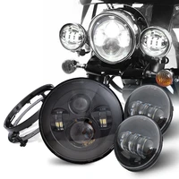 7 inch led headlight 4 5%e2%80%99%e2%80%99 fog lights mounting ring for harley touring road king ultra classic electra street glide flhtc