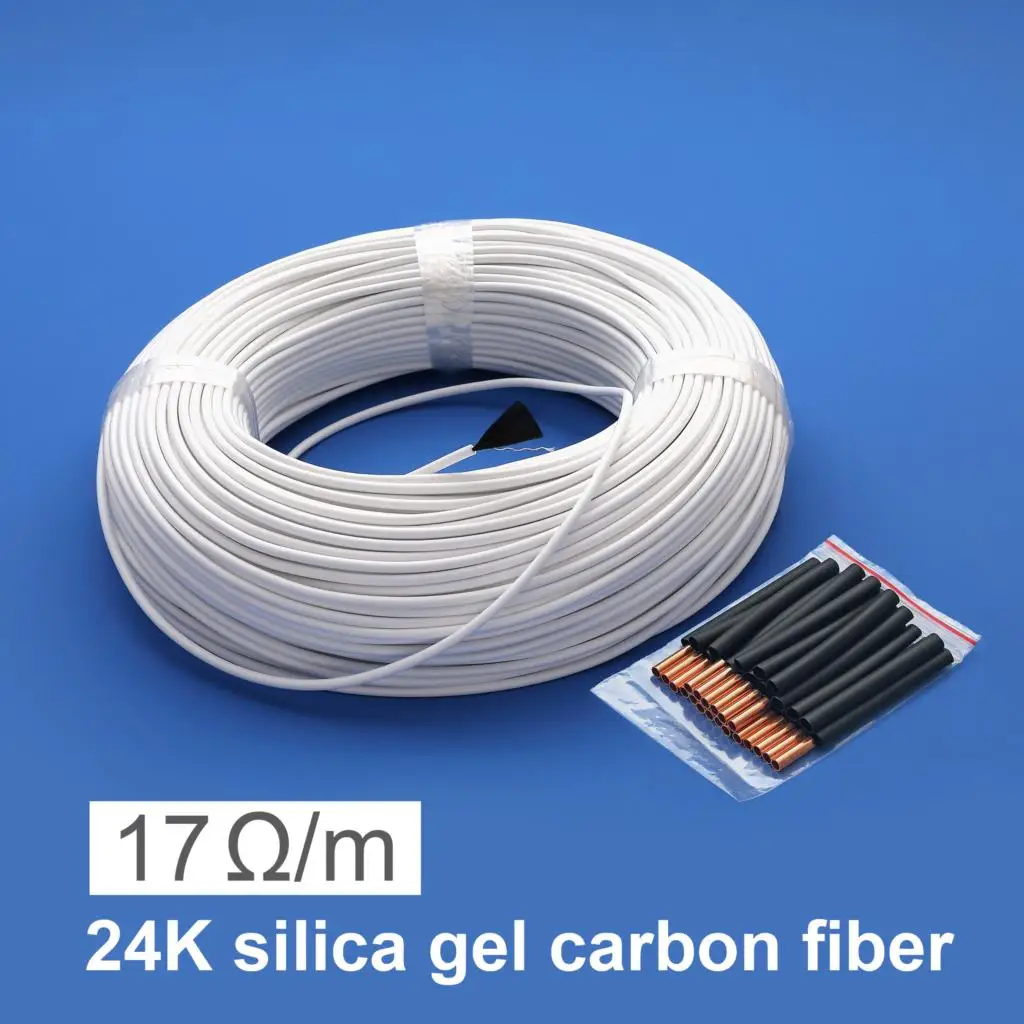 100m low cost 24K 17ohm carbon fiber heating cable floor heating cable non-toxic and tasteless high-quality heating cable