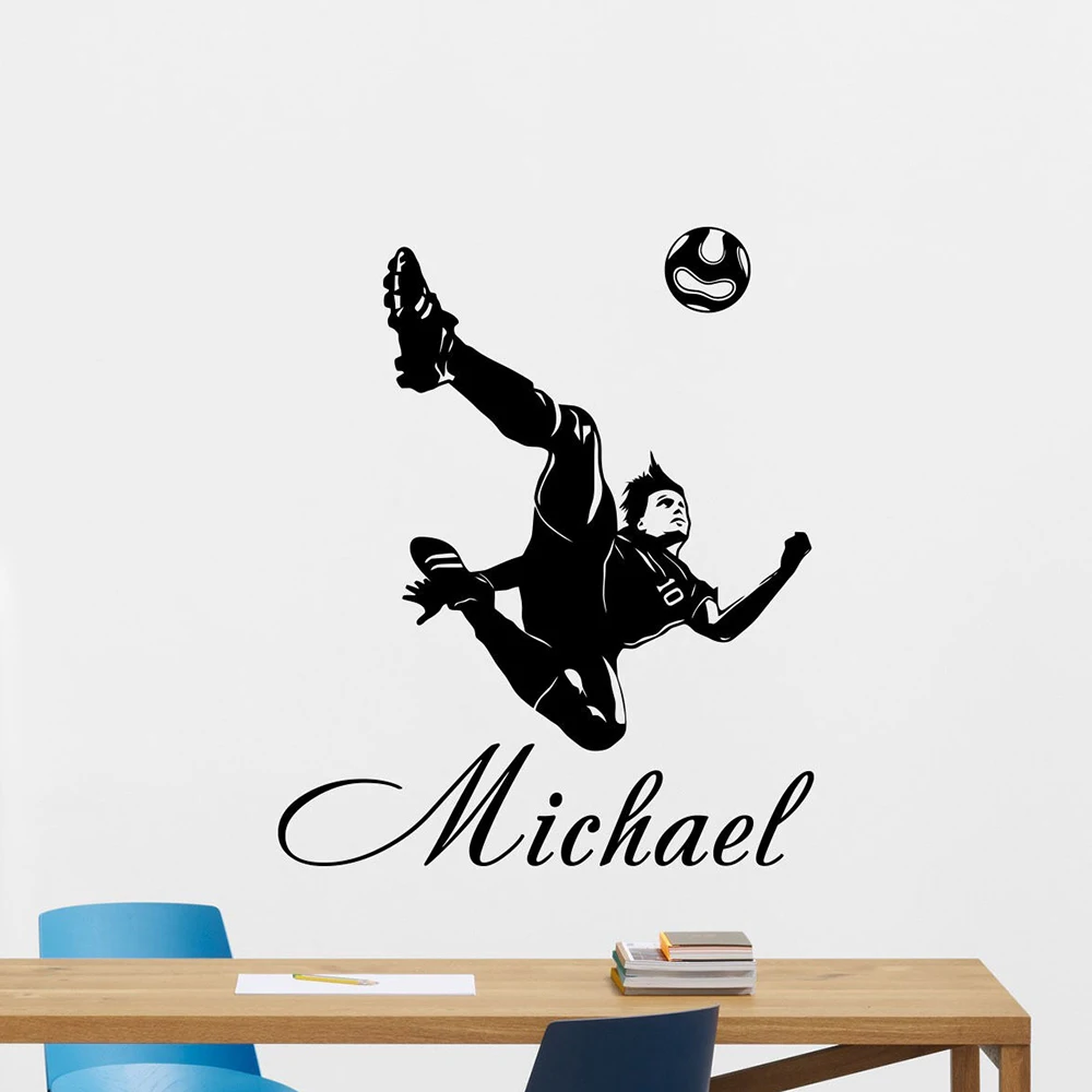 

Personalized Soccer Wall Decals Football Sport Custom Name Vinyl Window Stickers Kids Boys Bedroom Nursery Interior Decor Z803