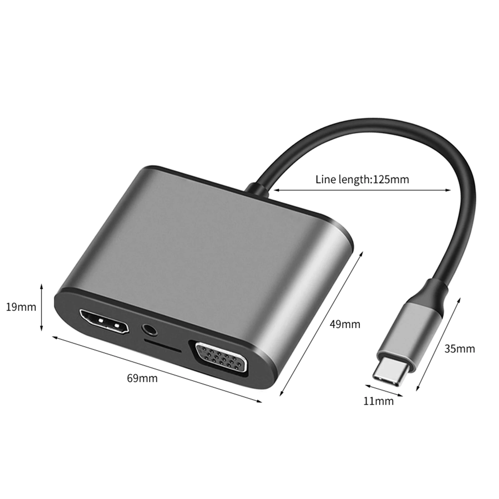 

8 in 1 USB C HDMI-compat Type c to 4K Adapter VGA USB3.0 Audio video Converter PD 5Gbps Fast charger for pro Samsung s9 s10