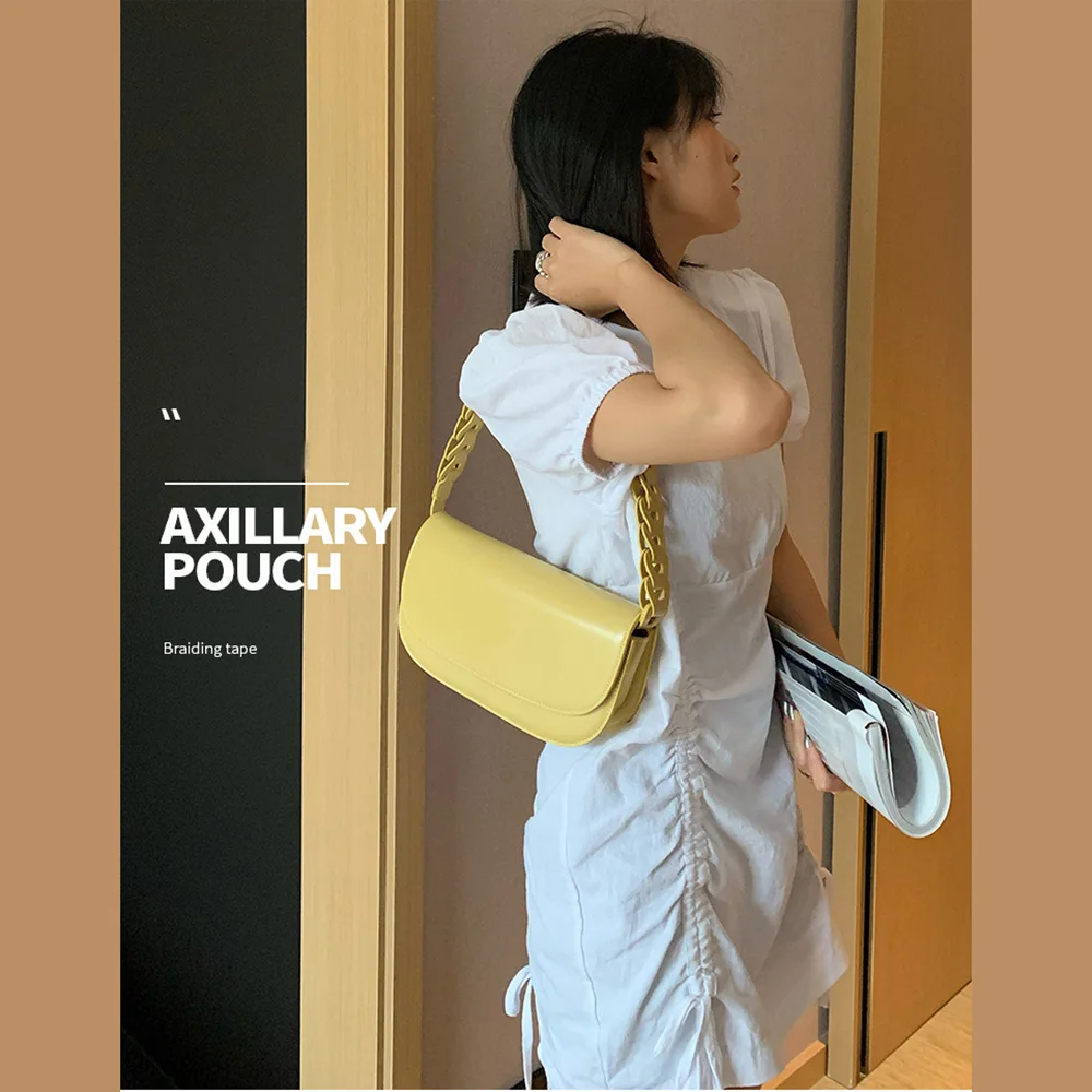 

Women's new fashion woven armpit bag French niche leather saddle bag shoulder bag messenger bag