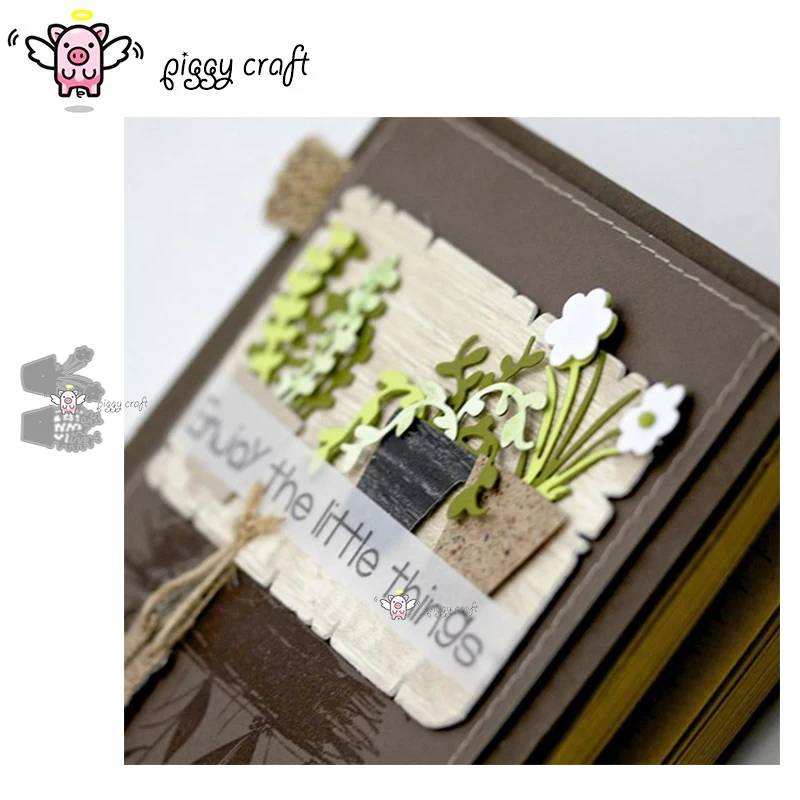 Piggy Craft metal cutting dies cut die mold Plant potted decoration Scrapbook paper craft knife mould blade punch stencils | Дом и сад