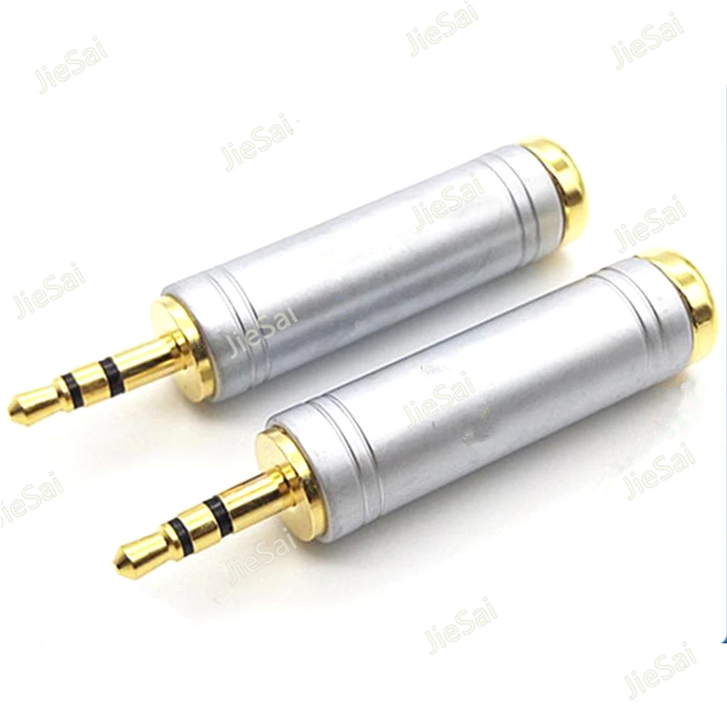 

2pcs New Gold Plated Audio Adapter 3.5 Male Turn 6.35/6.5 Female Interface Microphone Converter Antimagnetic