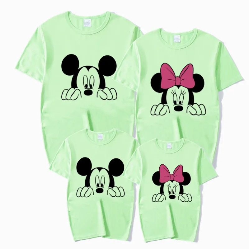Одинаковые комплекты для всей семьи с забавным принтом мыши футболка мама папа