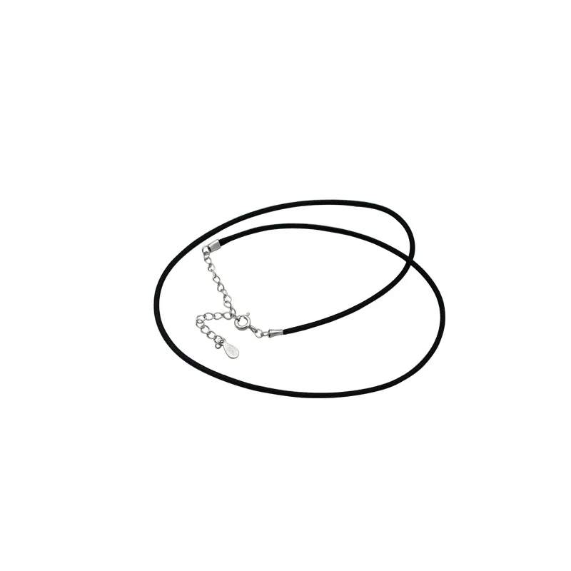 Колье женское из серебра 925 пробы с кожаным шнуром | Украшения и аксессуары