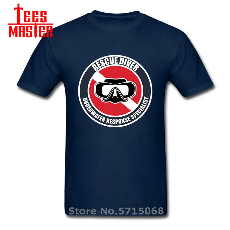 T Shirts short Sleeve Tee Tops Rescue Diver Printed Men's T-shirts Scuba Diving Series Male Vintage Vogue Clothing | Мужская одежда