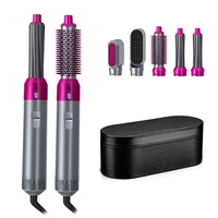 5 in 1 hair dryer hot air brush styler volumizer hair straightener curler comb negative ion one step hair dryer blower brush