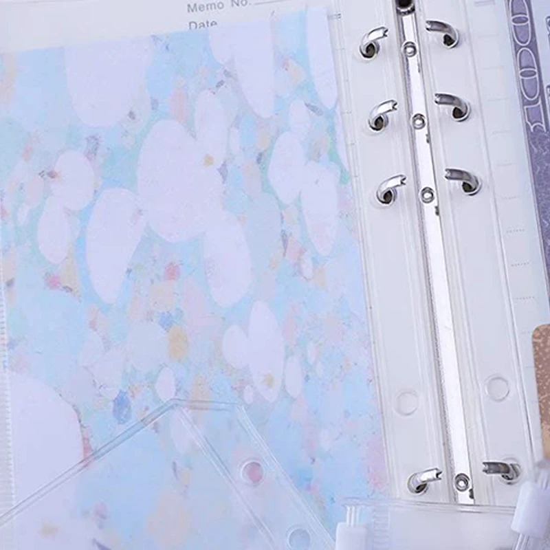 A6 Size 6 Holes Binder Pockets Zipper Folders Loose Leaf Bags for Documents Notebooks Cards 24 Pcs | Канцтовары для офиса и