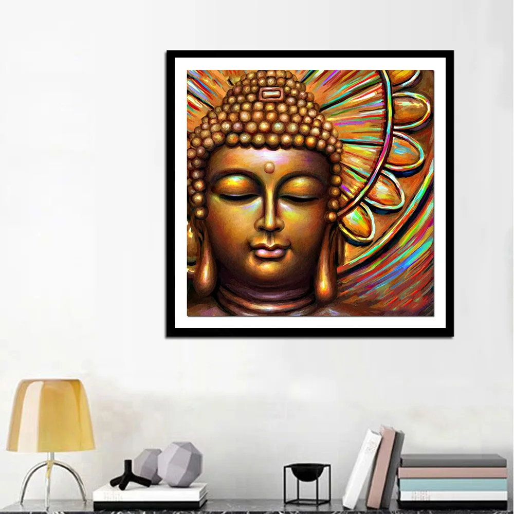 Статуя Будды 5D Сделай Сам алмазная живопись квадратные круглые стразы хобби