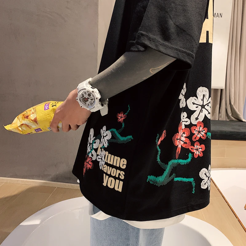 Мужская футболка 2020 Retra Harajuku Летняя мужская корейская мода Забавный Топ футболки