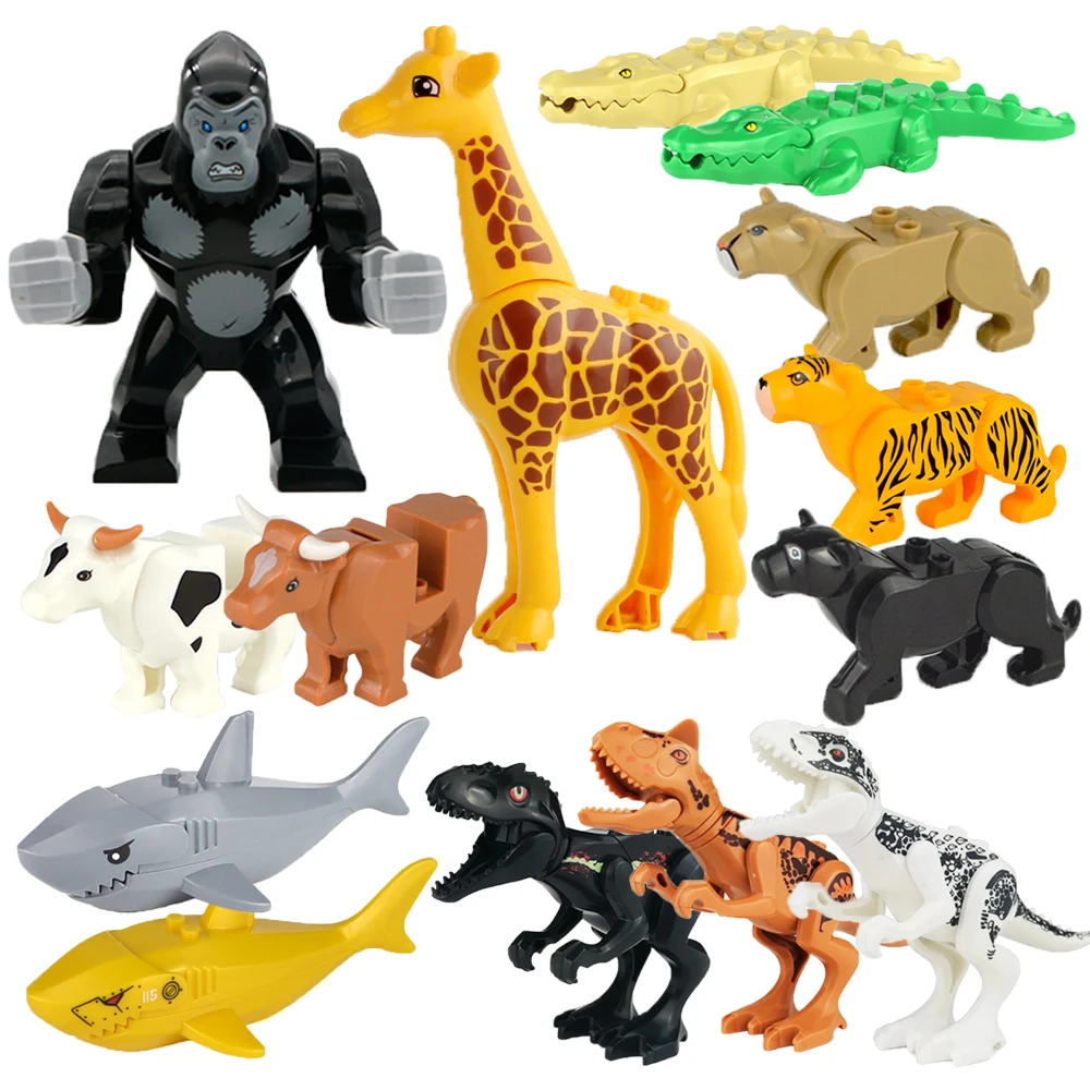 Креативные фигурки животных в виде города аксессуары для строительства блоков