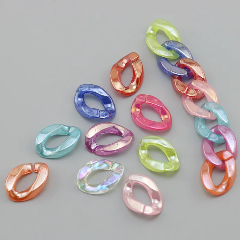 

10pcs/Lot multicolor Acrylic Twisted Chains Assembled Parts Oval Open Ring DIY Bag Decora Jewelry Making Necklace Earrings