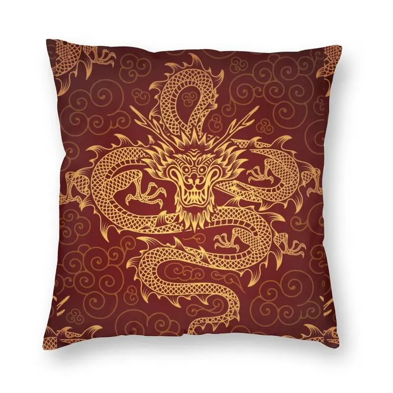 

Чехол для диванной подушки в азиатском стиле с изображением дракона тотем, домашняя декоративная китайская Восточная мифическая наволочка...