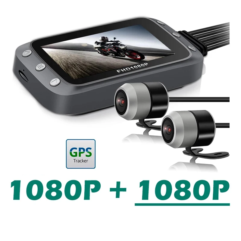 Full HD 1080P Передняя и задняя камера для него вида мотоциклетная видеорегистратор GPS