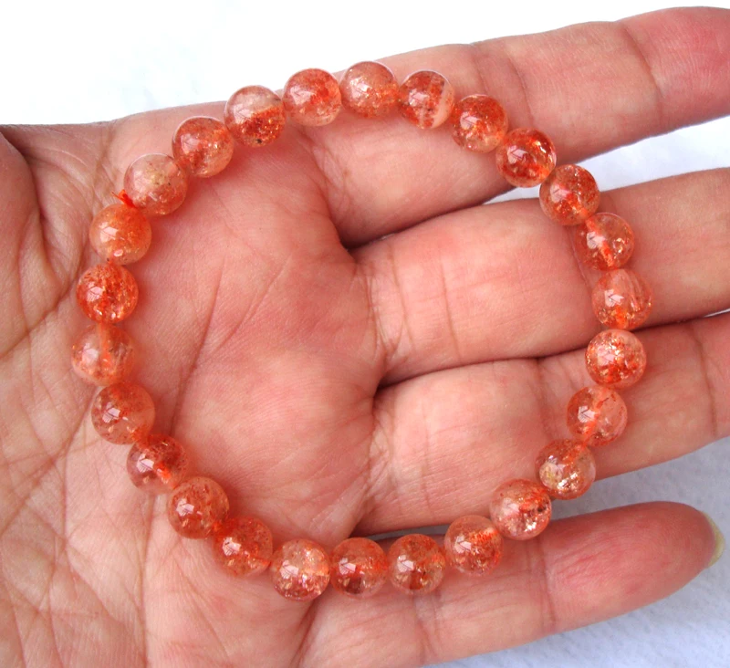 Женский браслет из натурального золота с круглыми бусинами 7 мм | Украшения и