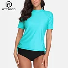Аттракцион, купальник, Рашгард, женская рубашка с коротким рукавом, Рашгард, топ с боковой повязкой, топ для серфинга, рубашка для дайвинга UPF 50 +