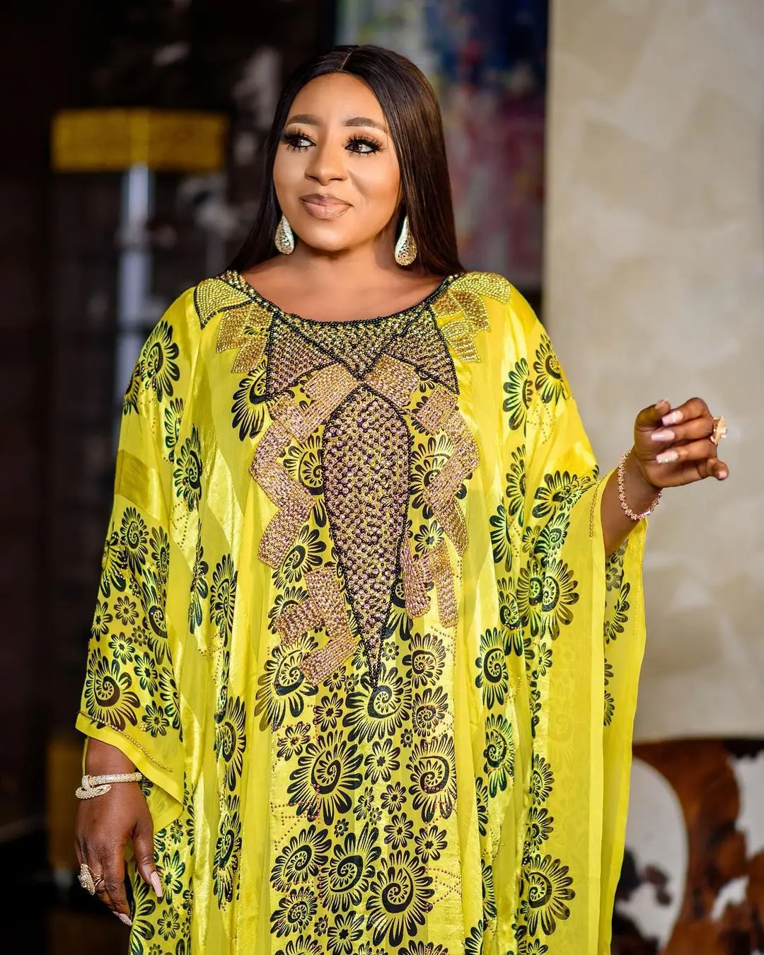 

Женское платье большого размера Африканское платье Boubou, Африканское платье для женщин свободного размера с вышивкой, длинное Африканское п...